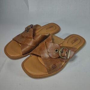 Born Raya Women's Tan Leather Sandals 7M